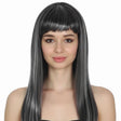 Grey Long Straight Wig w/ Fringe - Womens Cosplay Costume/Fancy Dress Party