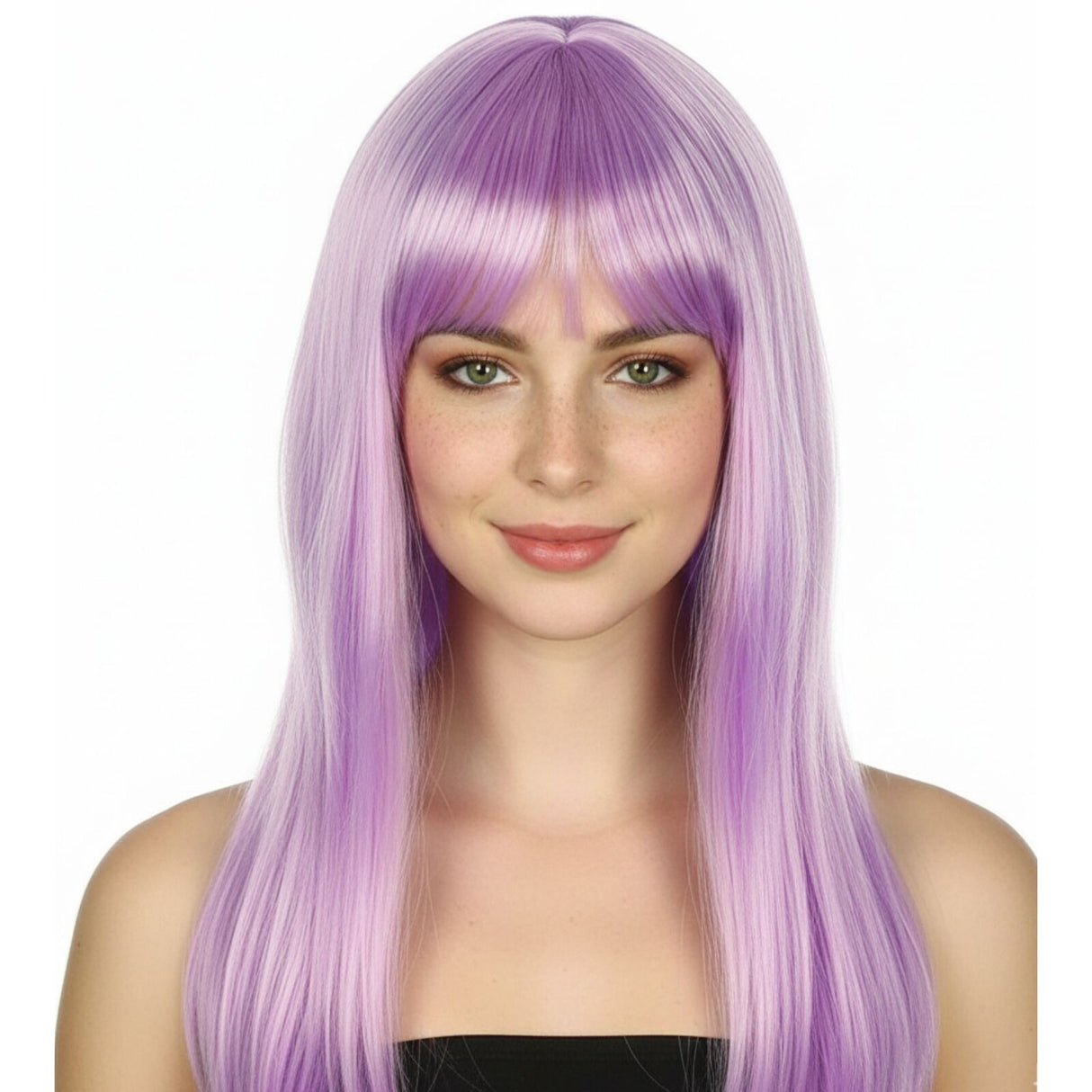 Light Purple Long Straight Wig w/ Fringe - Womens Cosplay Costume/Fancy Dress Party