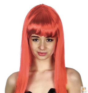 Red Long Straight Wig w/ Fringe - Womens Cosplay Costume/Fancy Dress Party