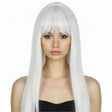 White Long Straight Wig w/ Fringe - Womens Cosplay Costume/Fancy Dress Party