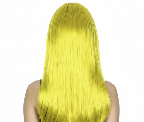 Yellow Long Straight Wig w/ Fringe - Womens Cosplay Costume/Fancy Dress Party