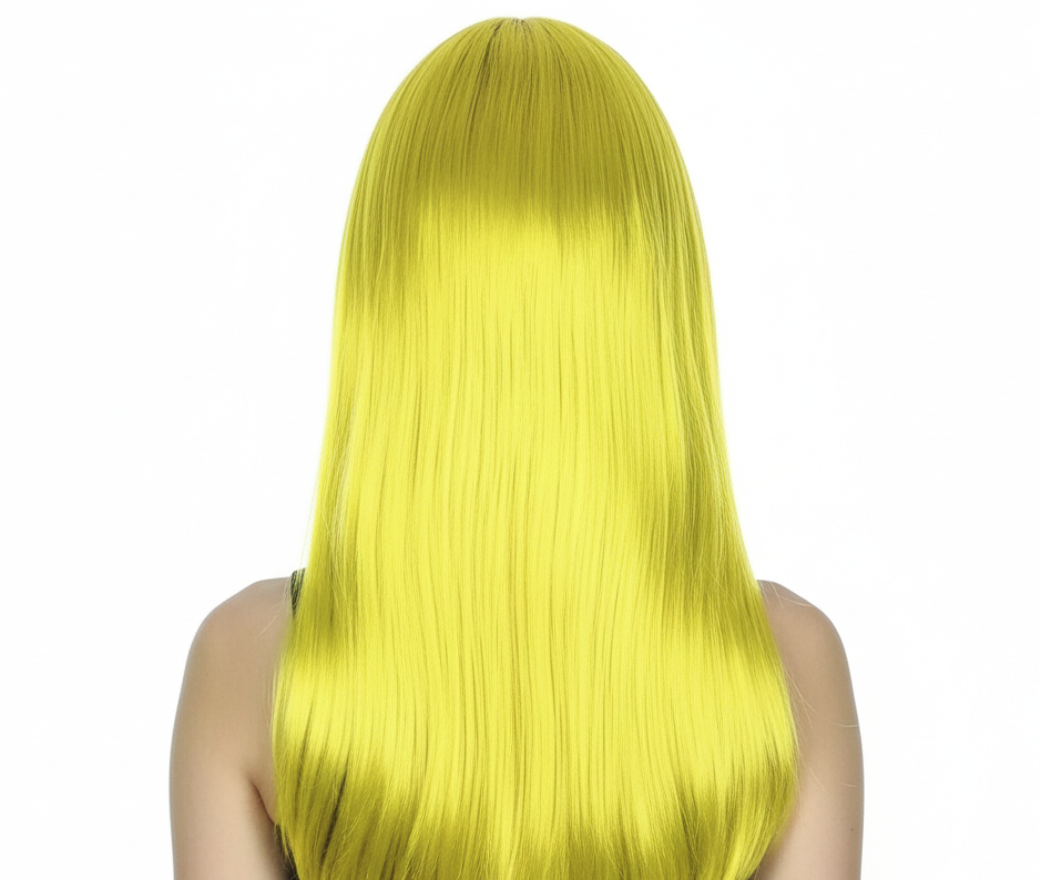 Yellow Long Straight Wig w/ Fringe - Womens Cosplay Costume/Fancy Dress Party