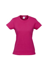 Womens Plain Magenta Pink T-Shirt - 100% Cotton Casual Basic Top