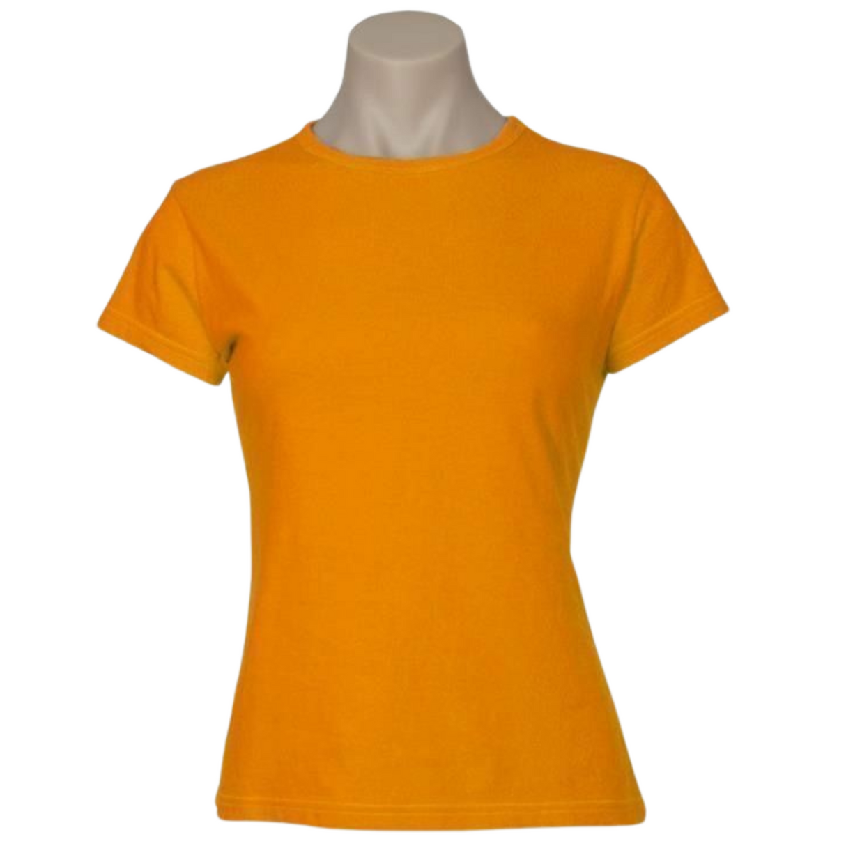 Womens Plain Ladies T SHIRT 100% COTTON Basic Tee Casual Top Size 6-24 T-Shirt - Orange - 24
