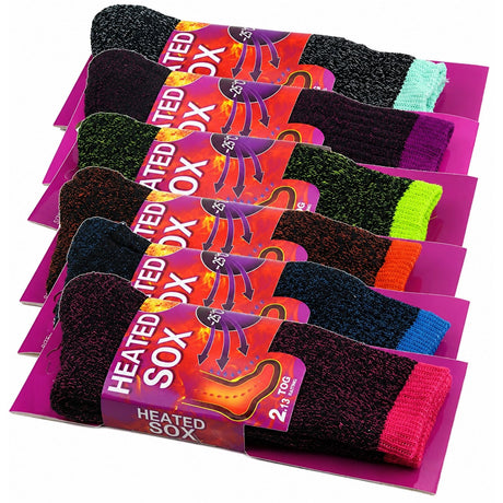 1 Pair Womens THERMAL HEATED SOCKS - Ladies Warm Winter Comfort Work Sox