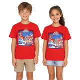 100% Cotton Kids Christmas T Shirt Xmas Top Santa Red White Party Costume - Red - XX-Large (12-14 Years Old)