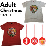 Adult Xmas CHRISTMAS T Shirt Merry Tee Top Santa S-XXL Mens Womens 100% COTTON - Red