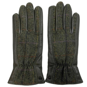 Dents Womens Abraham Moon Tweed Gloves - Fennel/Spruce (Herringbone)