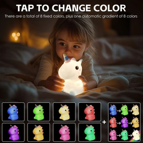 Brillar Unicorn Kids Night Light (Cute Squishy Colour Changing)