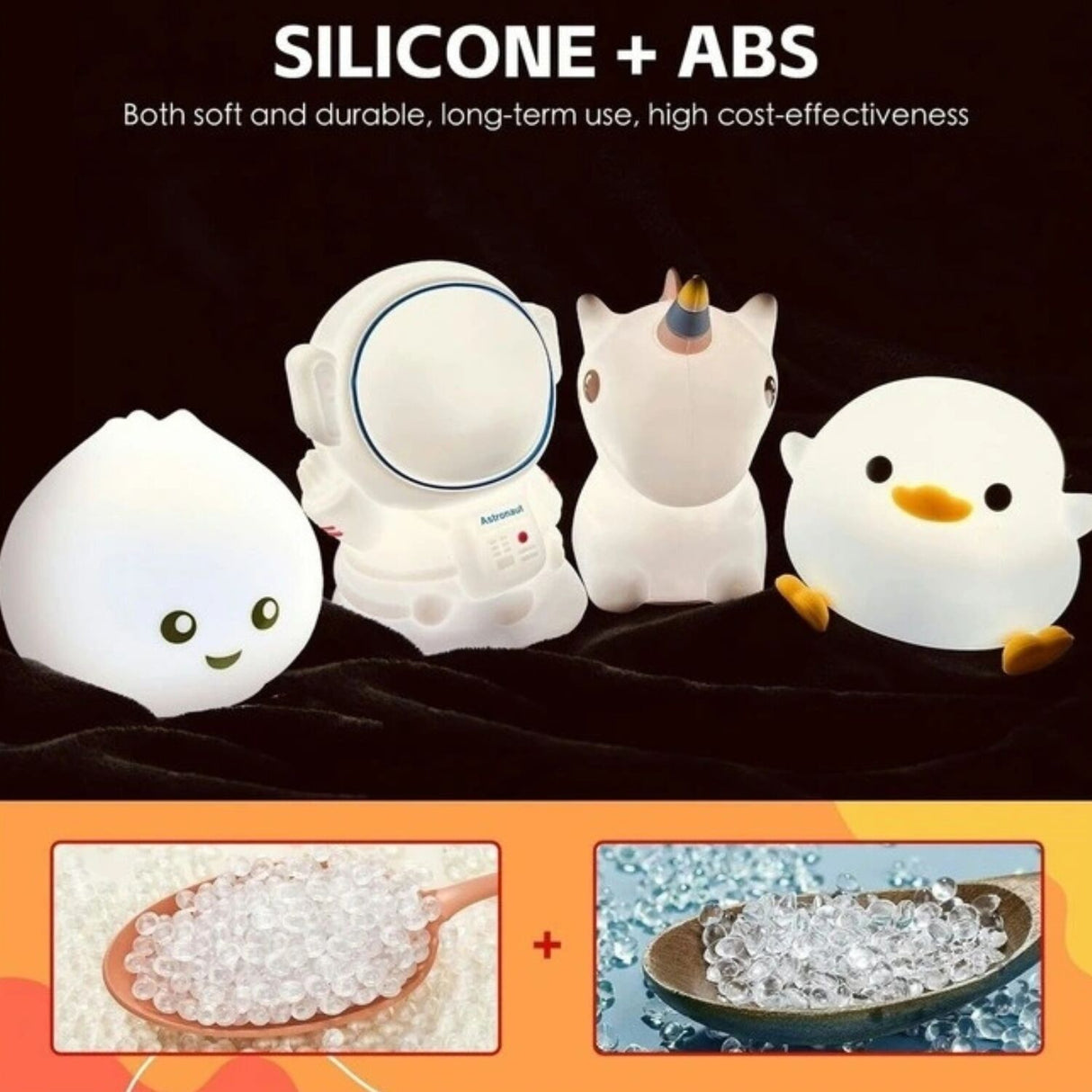 Brillar Unicorn Kids Night Light (Cute Squishy Colour Changing)