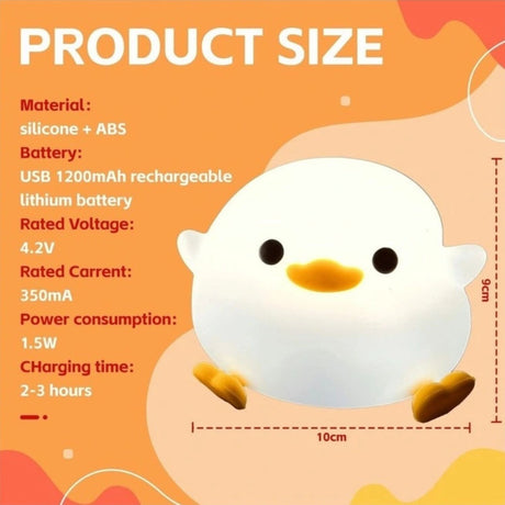 Brillar Cute Duck Kids Night Light (Cute Squishy Colour Changing)