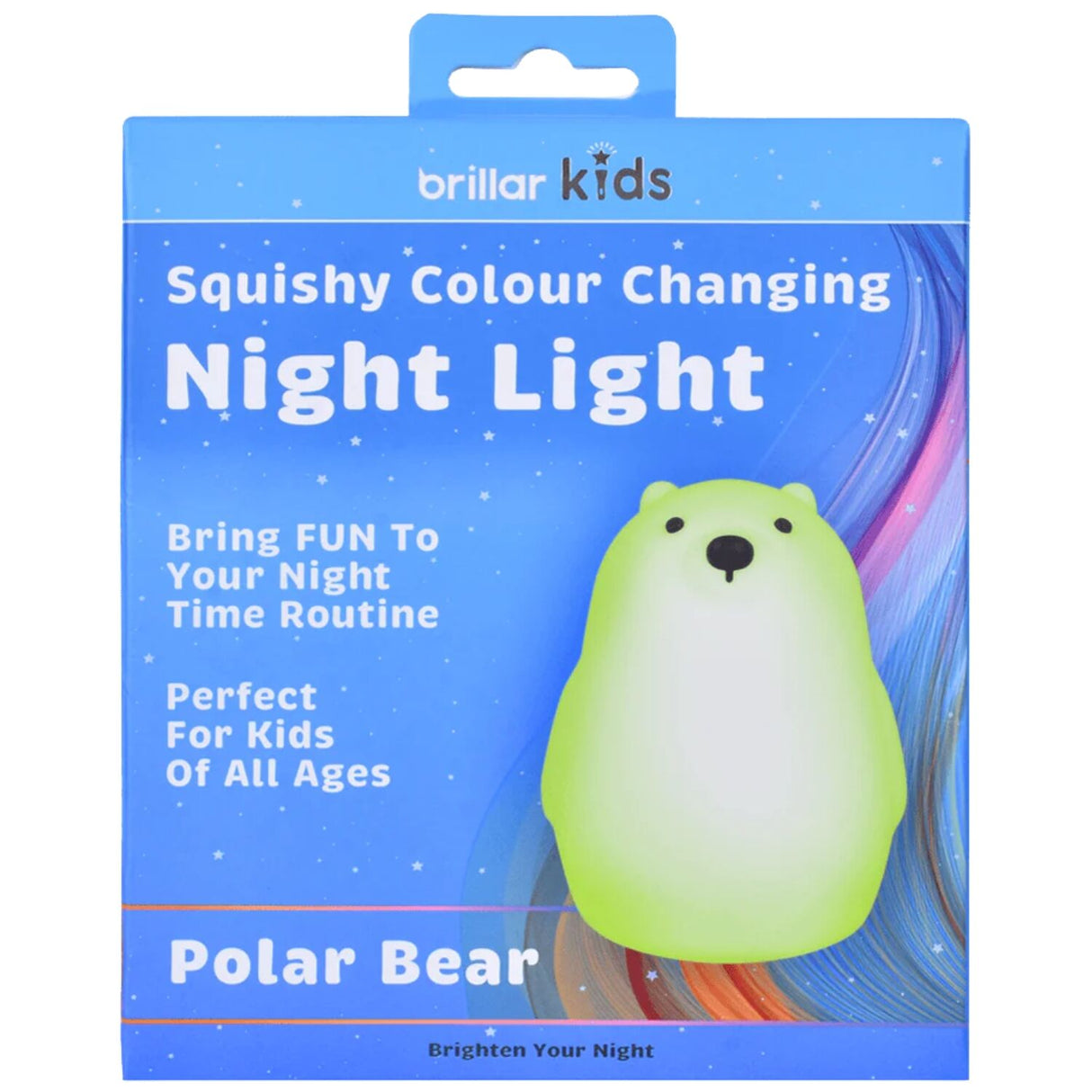 Brillar Polar Bear Kids Night Light (Cute Squishy Colour Changing)