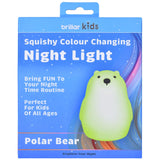 Brillar Polar Bear Kids Night Light (Cute Squishy Colour Changing)