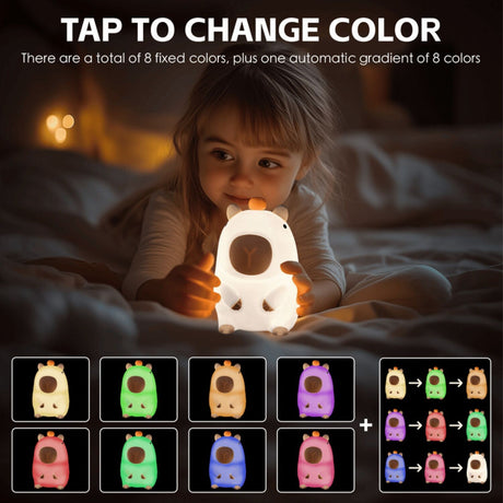 Brillar Capybara Kids Night Light (Cute Squishy Colour Changing)