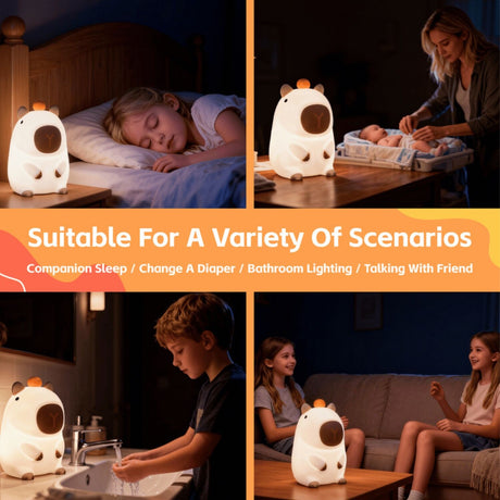 Brillar Capybara Kids Night Light (Cute Squishy Colour Changing)