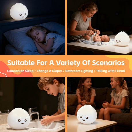 Cute Squishy Colour Changing Night Light for Kids - Dumpling