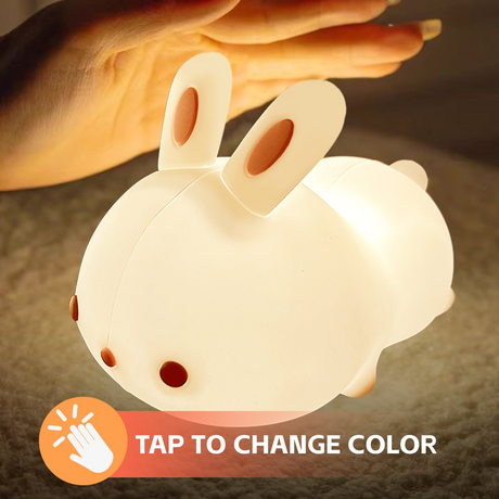 Brillar Bunny Rabbit Kids Night Light (Cute Squishy Colour Changing)