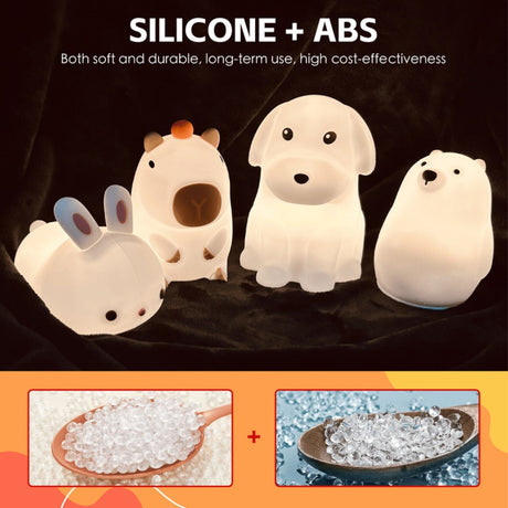 Brillar Bunny Rabbit Kids Night Light (Cute Squishy Colour Changing)