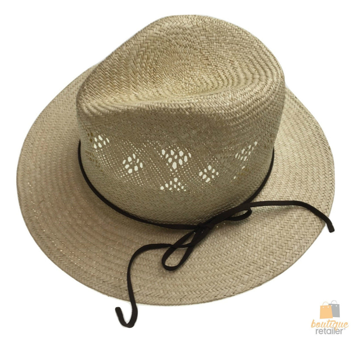 Natural STRAW PANAMA HAT FEDORA Summer Trilby Sun Brim BR107