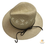 Natural STRAW PANAMA HAT FEDORA Summer Trilby Sun Brim BR107