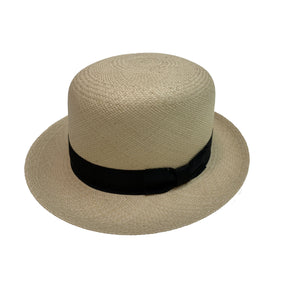Mens Straw Bowler Hat - Made in USA (Fine Du-Pont Teflon Genuine Panama Hat)