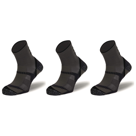 3x BRBL Atlas Mens Hiking/Trekking Crew Socks Pack - Grey/Black - Made in Italy (Outdoor Trail Socks)