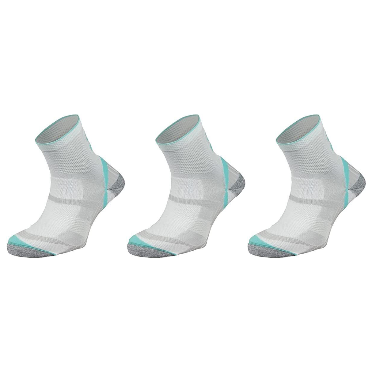3x BRBL Atlas Mens Hiking/Trekking Crew Socks Pack - White/Aqua - Made in Italy (Outdoor Trail Socks)