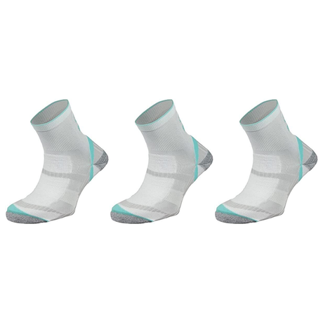 3x BRBL Atlas Mens Hiking/Trekking Crew Socks Pack - White/Aqua - Made in Italy (Outdoor Trail Socks)