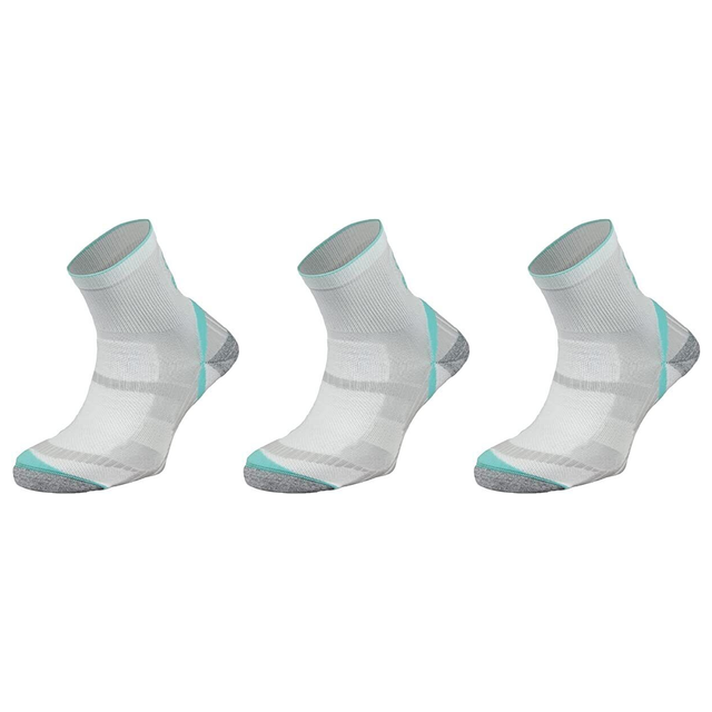 3x BRBL Atlas Mens Hiking/Trekking Crew Socks Pack - White/Aqua - Made in Italy (Outdoor Trail Socks)
