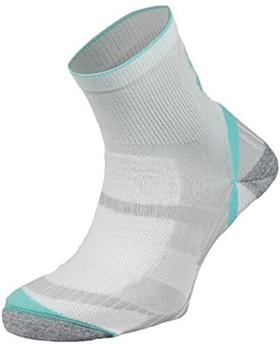 3x BRBL Atlas Mens Hiking/Trekking Crew Socks Pack - White/Aqua - Made in Italy (Outdoor Trail Socks)