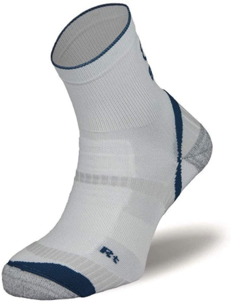 3x BRBL Atlas Mens Hiking/Trekking Crew Socks Pack - White/Blue - Made in Italy (Outdoor Trail Socks)