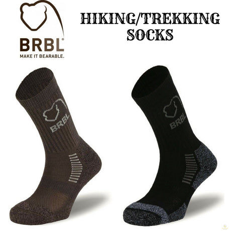 BRBL Bjorn Mens Hiking Trekking Socks - Sage (Cotton Blend Outdoor Adventure Socks)