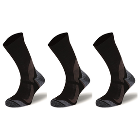 3x BRBL Kodiak Wool Ski Socks Pack - Brown - XL (Camping/Hiking Trail Run Socks)
