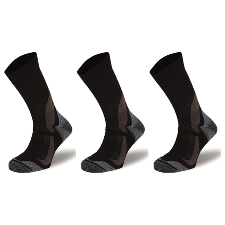 3x BRBL Kodiak Wool Ski Socks Pack - Brown - XL (Camping/Hiking Trail Run Socks)