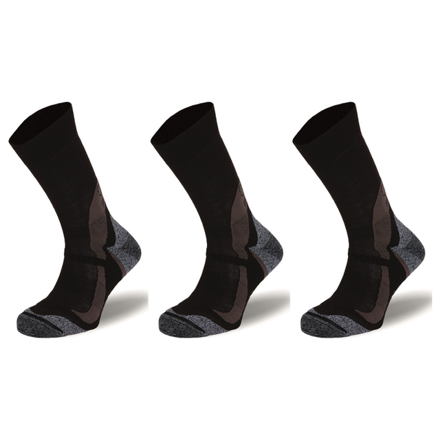 3x BRBL Kodiak Wool Ski Socks Pack - Brown - XL (Camping/Hiking Trail Run Socks)