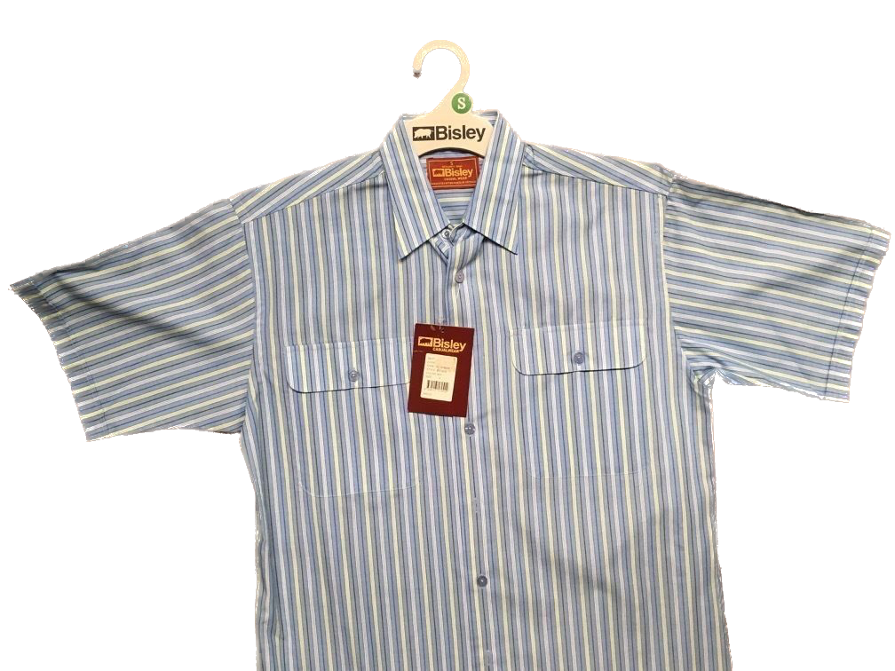 BISLEY SHORT SLEEVE SHIRT Everyday Casual Business Work Cotton Blend Check - BS2552_VPLB (PLB)