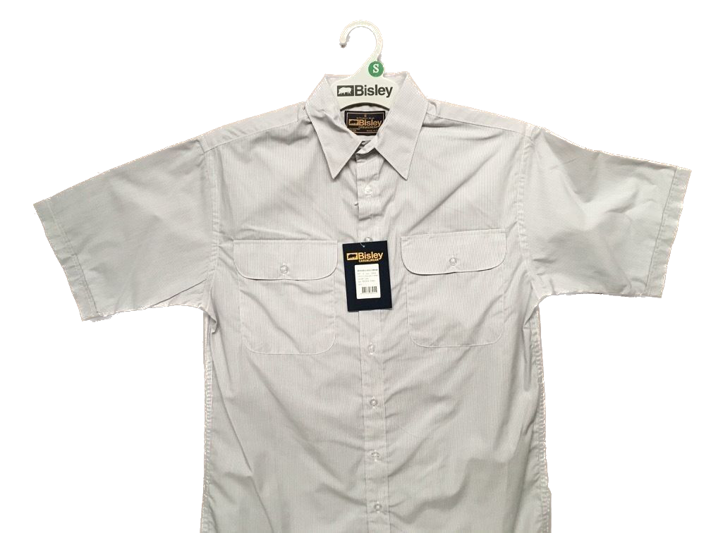 BISLEY SHORT SLEEVE SHIRT Everyday Casual Business Work Cotton Blend Check - BS2572_CBLK (BLK)
