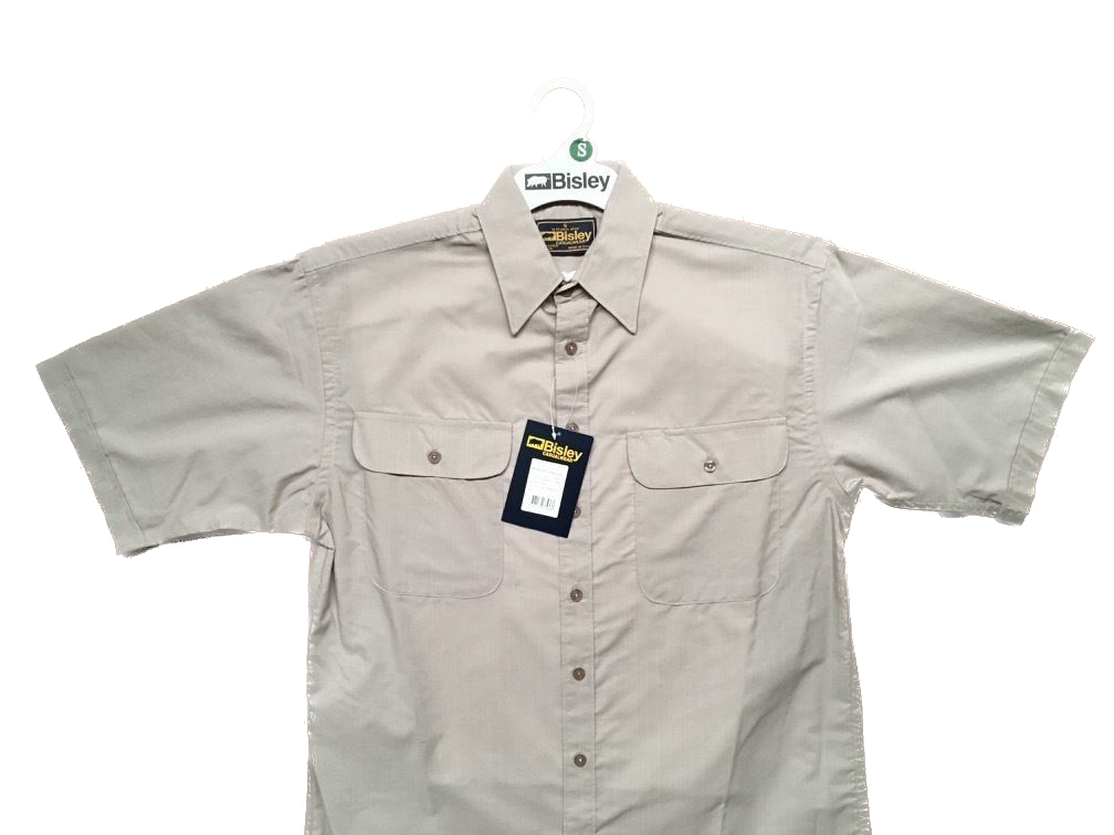 BISLEY SHORT SLEEVE SHIRT Everyday Casual Business Work Cotton Blend Check - BS2573_CAMO (AMO)