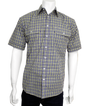 Bisley Mens Short Sleeve Casual Work Shirt - Check (Cotton Blend Business) - BS2707_CLED (LED)