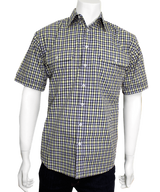 BISLEY SHORT SLEEVE SHIRT Everyday Casual Business Work Cotton Blend Check - BS2728_CBBU (BBU)