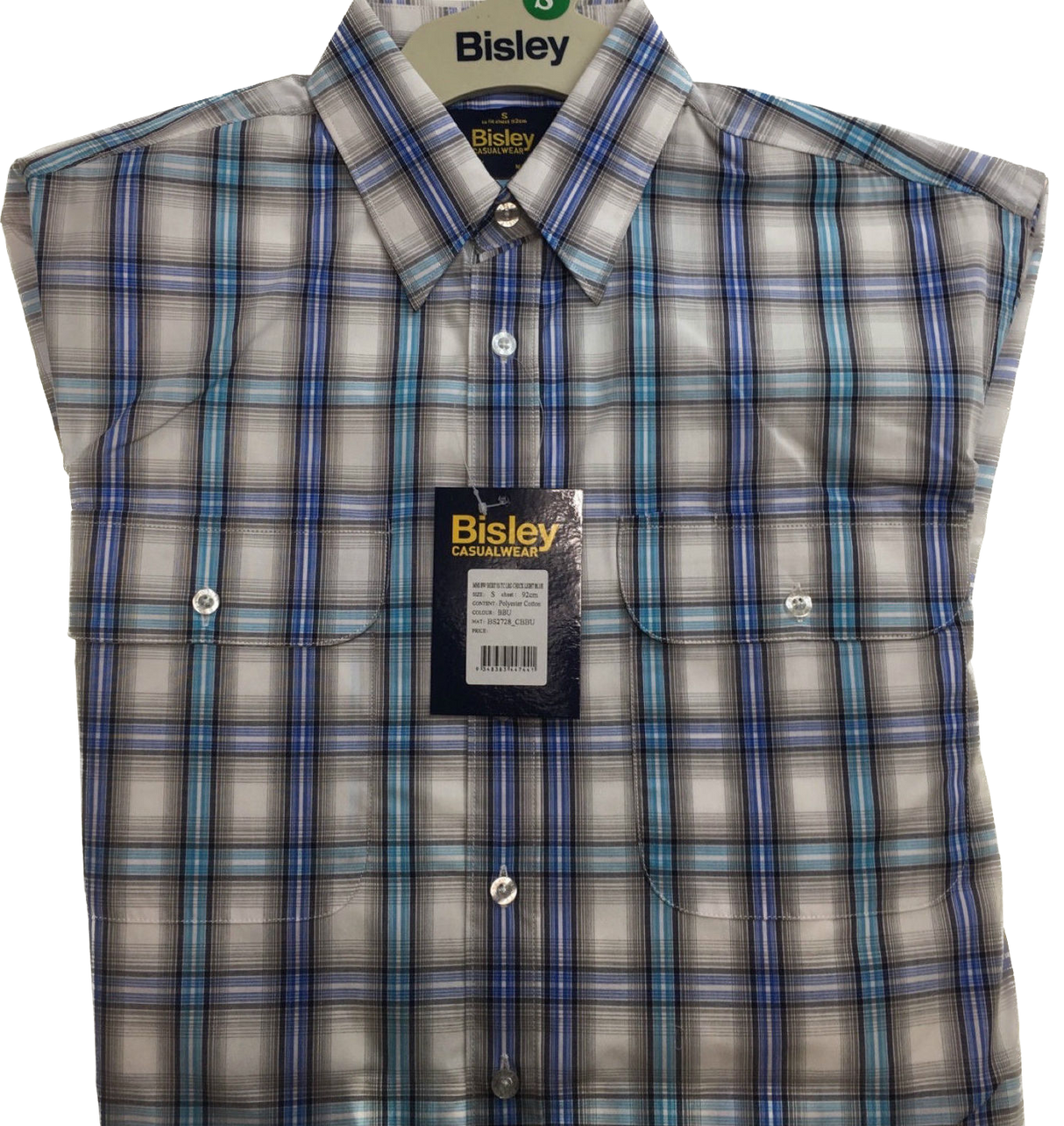 BISLEY SHORT SLEEVE SHIRT Everyday Casual Business Work Cotton Blend Check