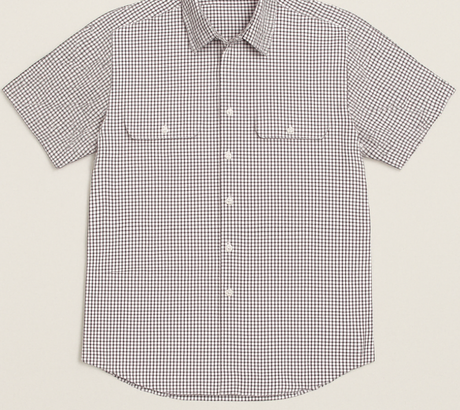 Bisley Mens Short Sleeve Check Shirt Checkered Cotton Blend Casual Business Work - Burgundy