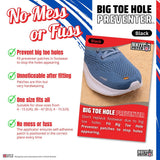Brit Patch Trainer Armour Big Toe Shoe Hole Preventer Patches in Black (Made in Britain)