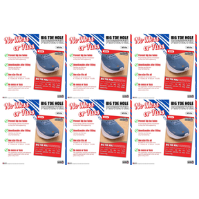 6x Brit Patch Trainer Armour Big Toe Shoe Hole Preventer Patches Bulk Pack - White (Made in Britain)