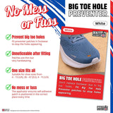 Brit Patch Trainer Armour Big Toe Shoe Hole Preventer Patches in White (Made in Britain)