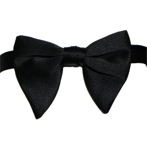 Formalaties Luxury Jumbo Butterfly Satin Bow Tie - Black (Oversized)