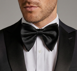 Formalaties Luxury Jumbo Butterfly Satin Bow Tie - Black (Oversized)