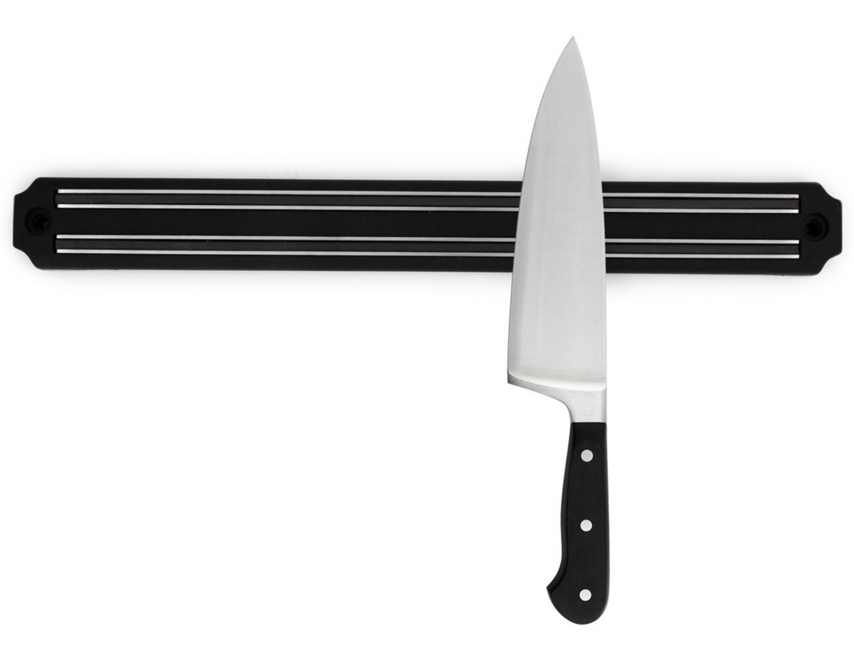3x Titanium Stainless Steel Chopping Boards + Magnetic Knife Wall Rack Set - Home Chef Prep Set