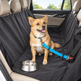 Dog Car Travel Set - Waterproof Back Seat Cover, Dog Seat Belt & Stainless Steel Travel Bowl