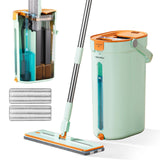 Home Floor Cleaning Set - Flat Mop & Bucket, Microfiber Mop, Pink Stuff Floor Cleaner & Doormat